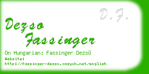 dezso fassinger business card